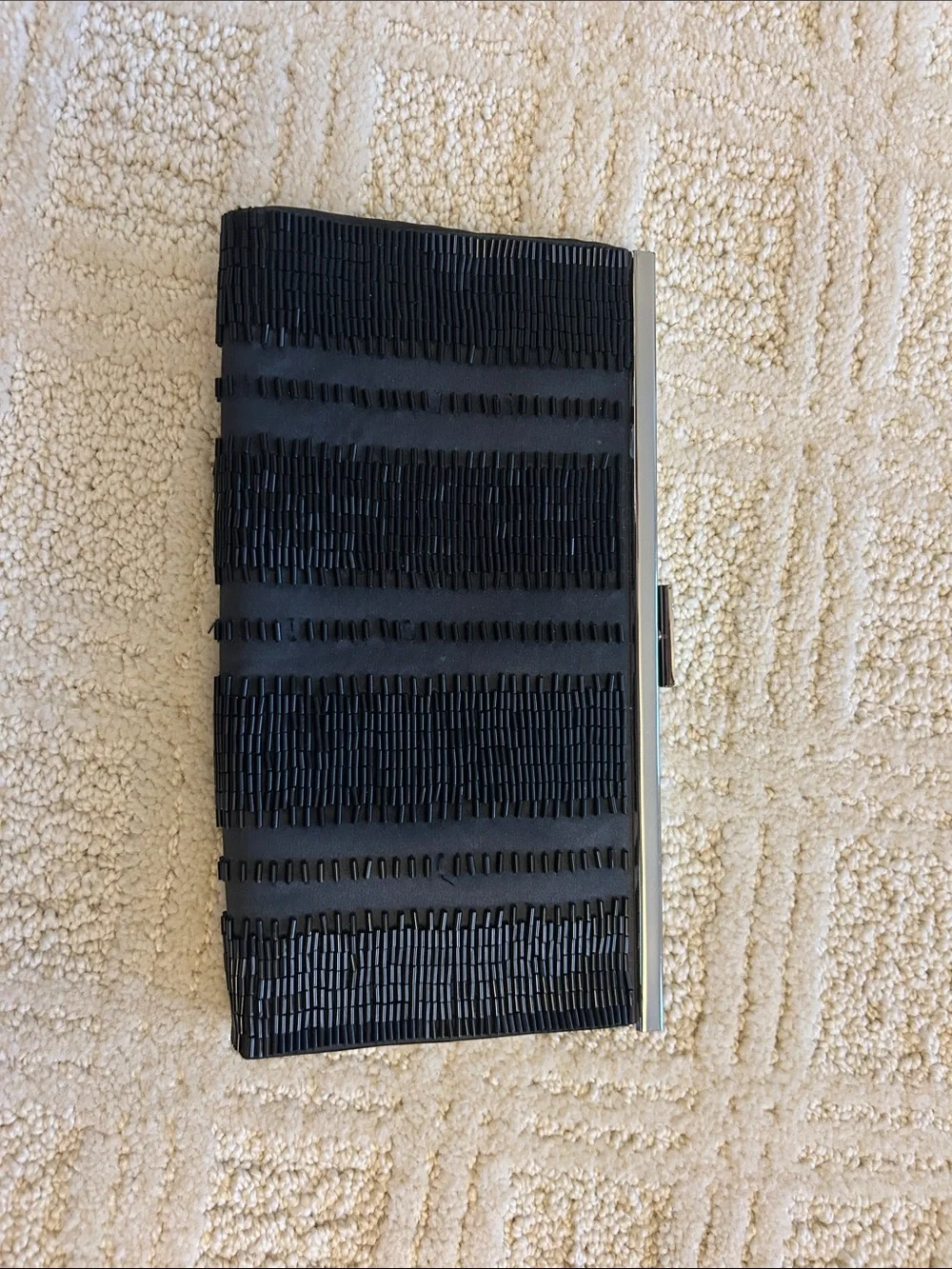 Banana Republic Black Beaded Card & Key Holder Wallet
